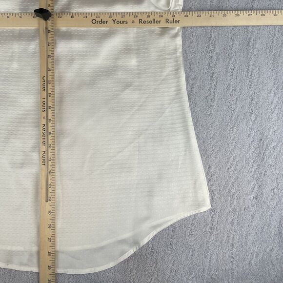 I Heart ❤ Ronson  Button Down Long Sleeve Shirt Women's XL White Textured Preppy - Picture 10 of 16